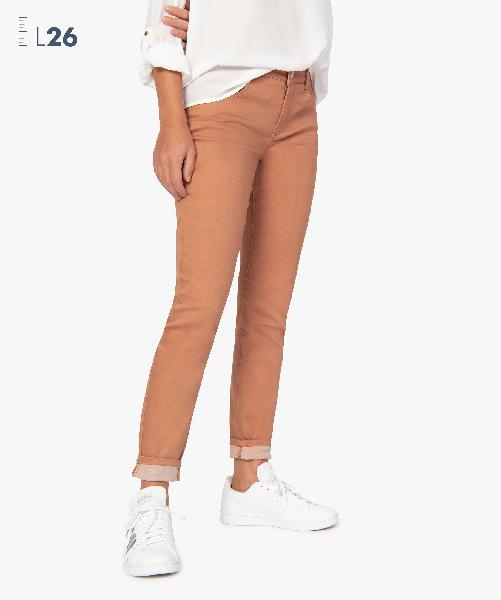 pantalon femme coupe slim - longueur l26 camel