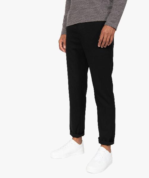 pantalon homme en maille à taille élastiquée noir