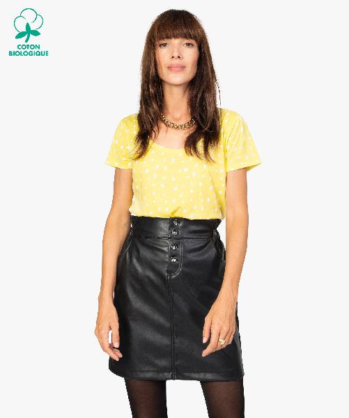Tee-shirt femme imprimé à manches courtes 100% coton
