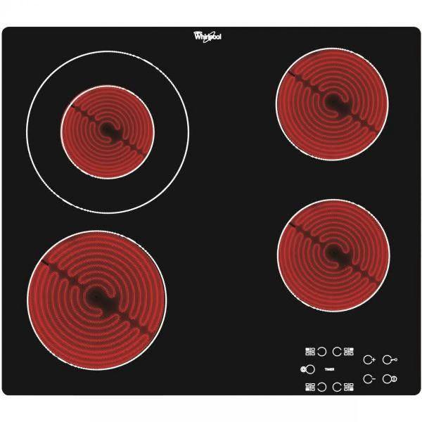 whirlpool - plaque vitrocéramique whirlpool 6200w 58cm,