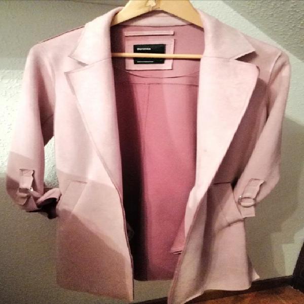 chaqueta estilo trench rosa antelina. t xs