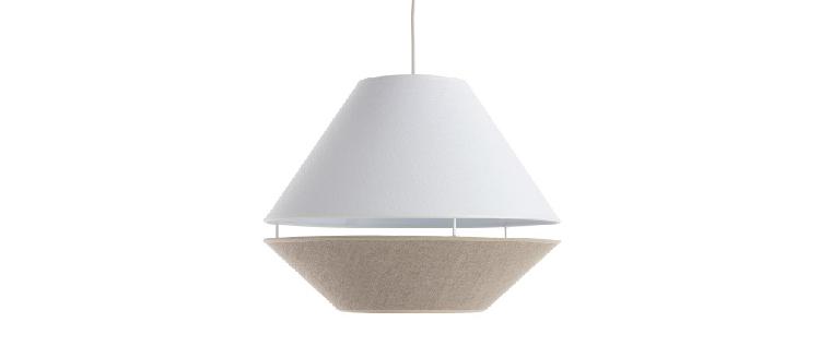 suspension design lin naturel et blanc d40 cm kuppel -