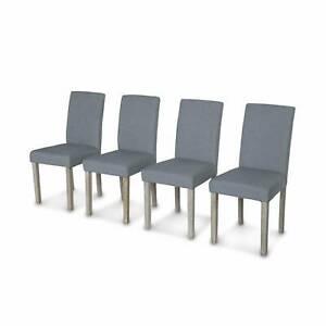 lot de 4 chaises - rita - chaises en tissu. pieds en bois