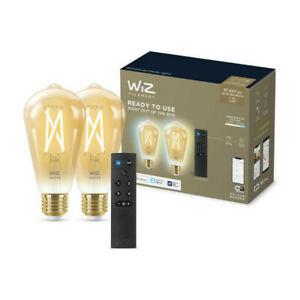 kit de démarrage wiz 2 ampoules connectées edison blanc