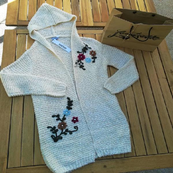 gilet cardigan maille épaisse capuche femme taille