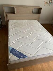 lit 140*190 + tête de lit + sommier + matelas dunlopillo