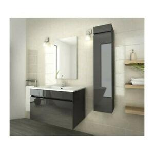 Luna ensemble salle de bain simple vasque l 80 cm - gris