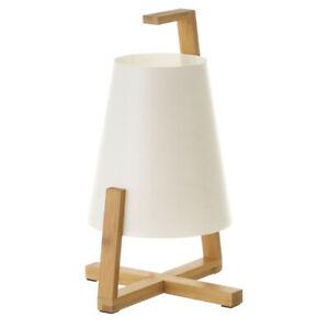 Petite lampe bambou et abat-jour blanc