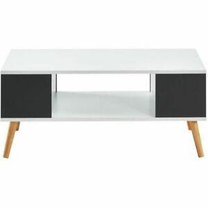 Table basse blanche et grise foncée modern design -