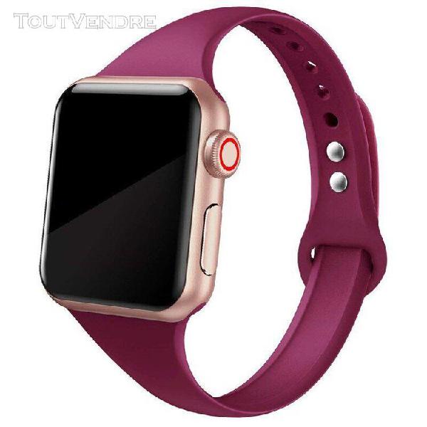 Bracelet fin pour montre apple, bracelet en silicone pour mo