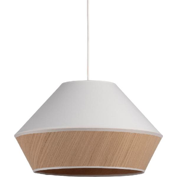 Domus - suspension en chêne et tissu - blanc d40cm