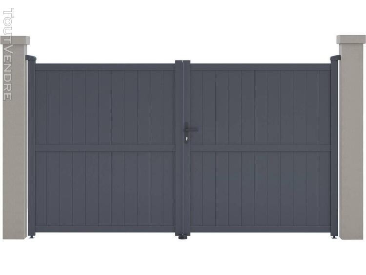 Portail aluminium &quot;maurice&quot; - 299.5 x 155.9 cm - gris