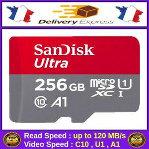 Sandisk carte mémoire microsdxc ultra 256go -120mb/s-