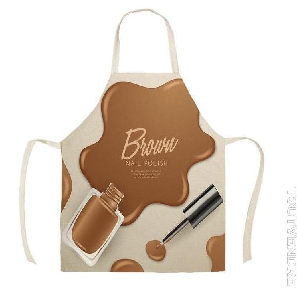 Tablier de cuisine en coton et lin,1 pièce,vernis à ongles