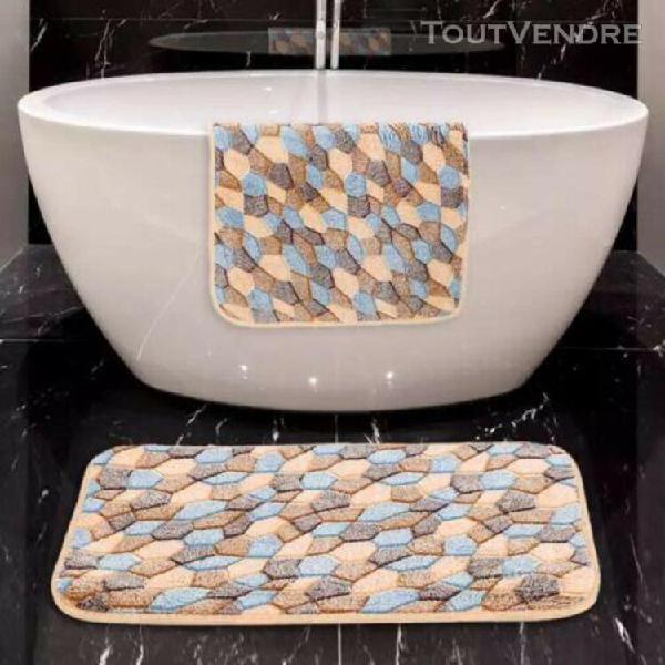 tapis de salle de bain absorbant antidérapant en velours