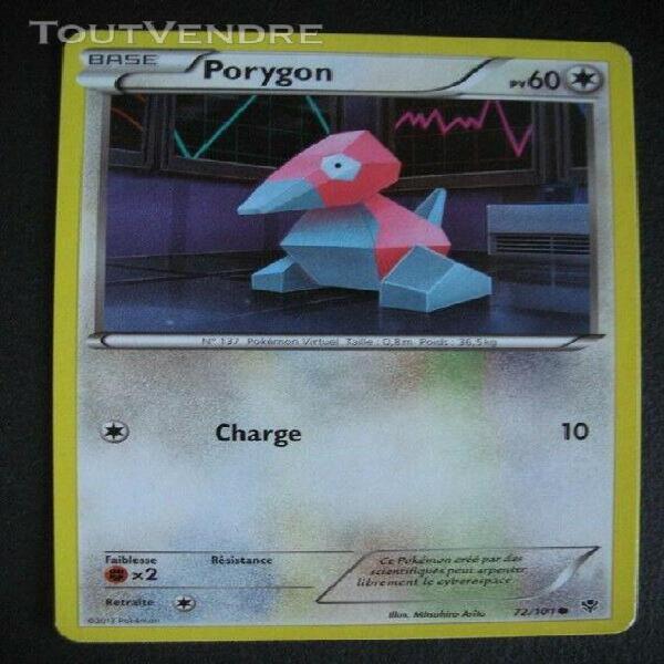 Carte pokémon - porygon - 72/101 - noir et blanc -