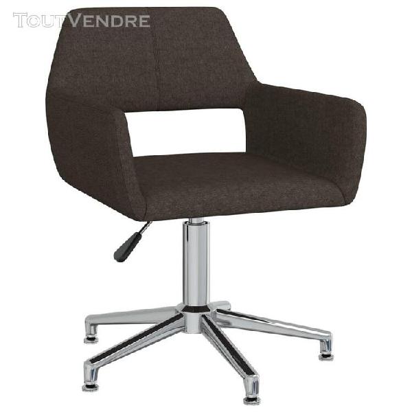 vidaxl chaise pivotante de salle ¿¿ manger marron fonc¿¿