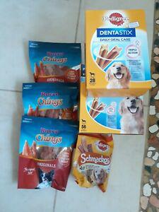 friandises pour chien dentastix (11 paquets) et rocco chings