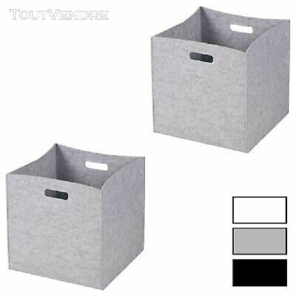 Lot de 2 boites de rangement en feutrine tiroir cube pliable