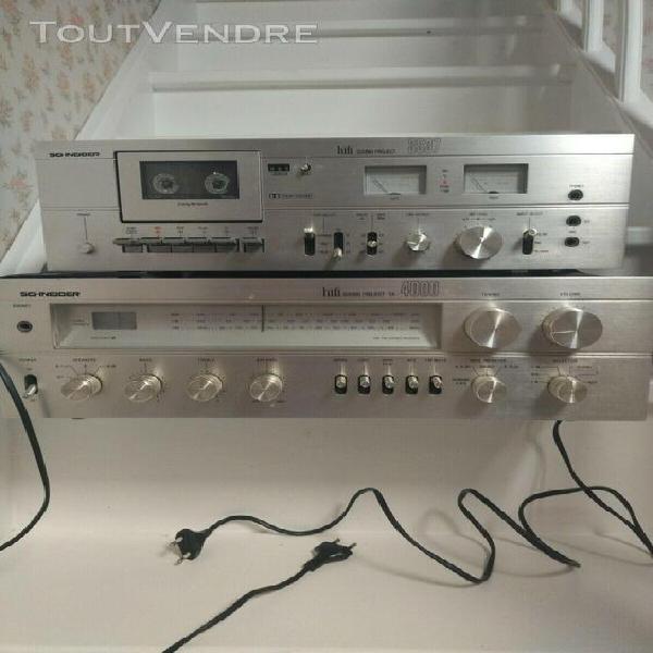 ampli tuner schneider vintage ta 4000 et lecteur schneider 3