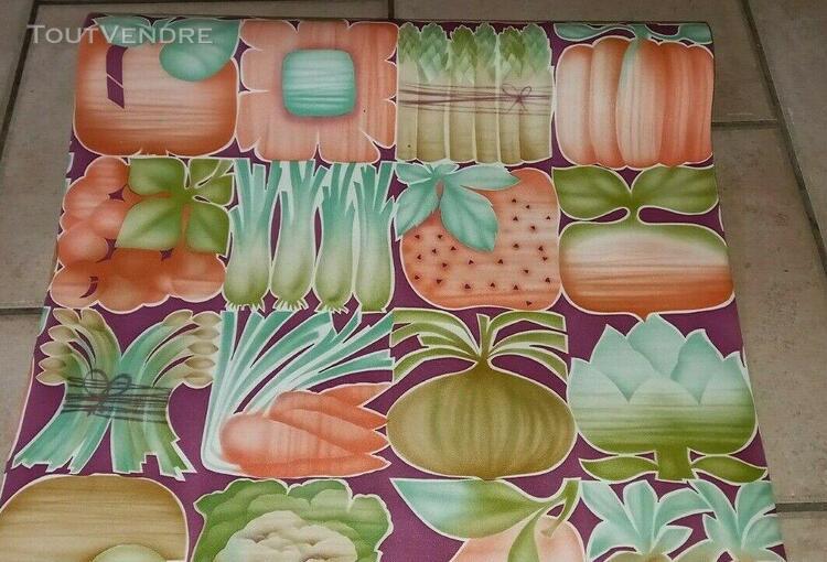 lot 4 rouleaux papier peint vintage motif 1970 fruits legume