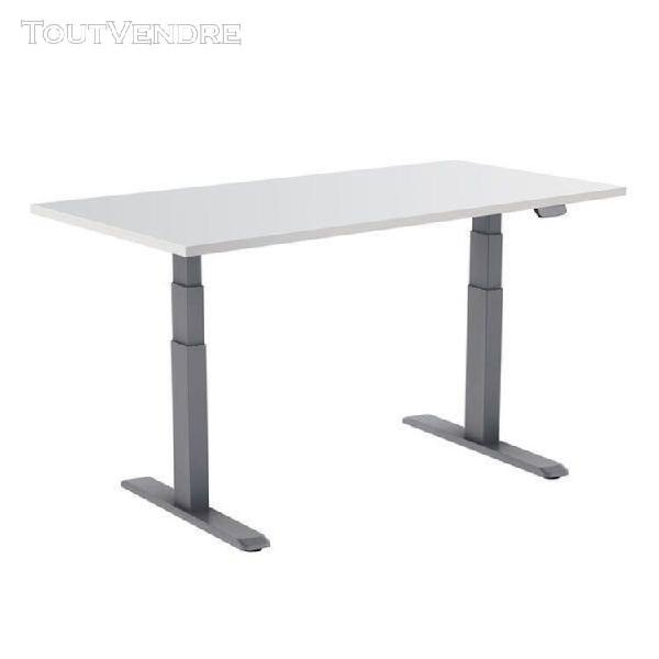 Bureau motorisé assis-debout 120x75cm plateau blanc/pied