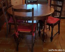 table ronde avec 2 allonges