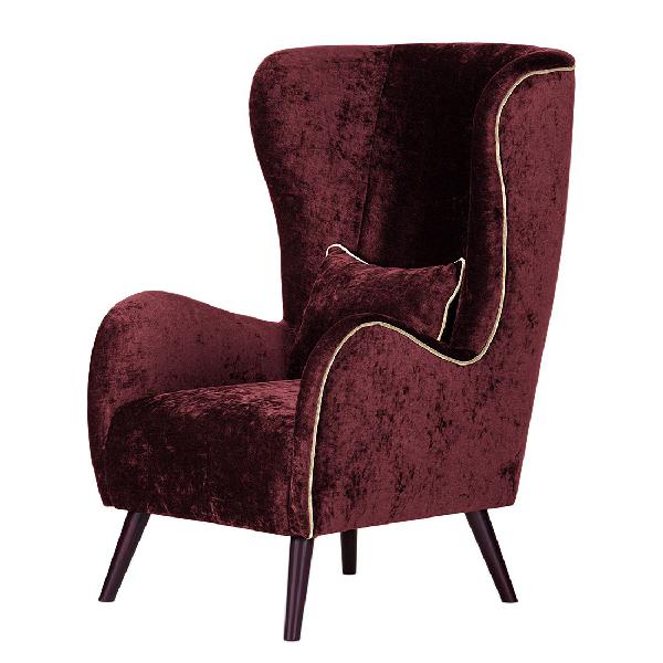 Fauteuil à oreilles madame lebon velours