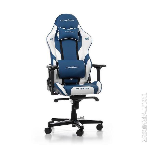 fauteuil dxracer compatible gladiator g001 (bleu/blanc)