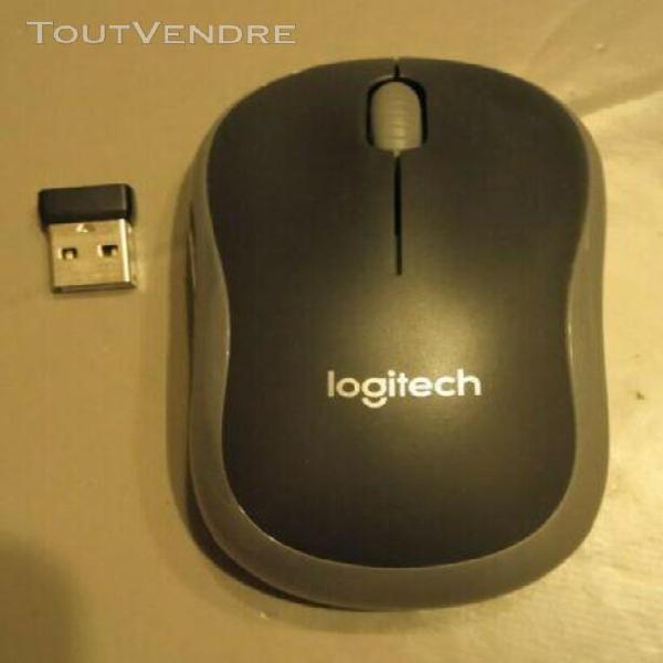 souris sans fil logitech m185, grise, avec récepteur usb,