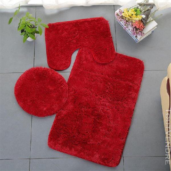 Tapis de bain absorbant 3 pièce/ensemble, pour salle de