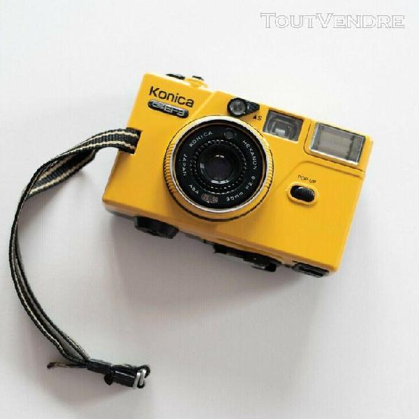 rare appareil photo argentique konica  jaune c35 ef3 35 mn