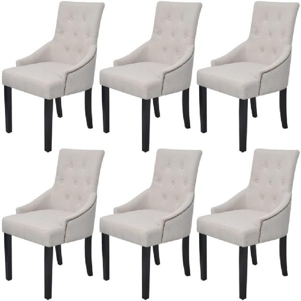 Vidaxl - vidaxl chaises de salle à manger 6 pcs crème