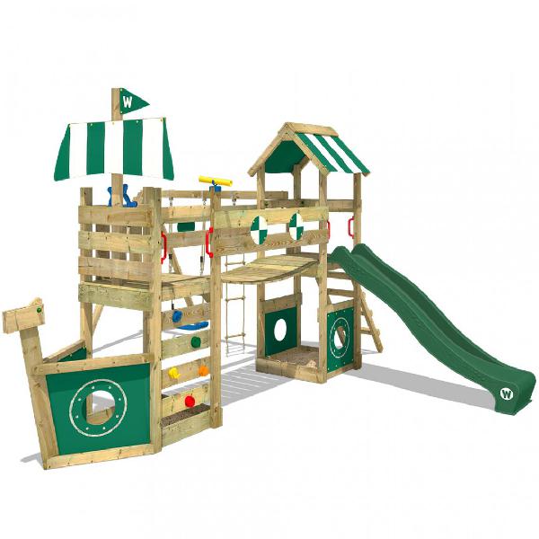 wickey - aire de jeux portique bois stormflyer avec