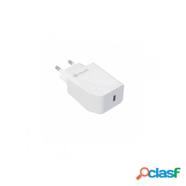 Adaptador de corriente usb-c de 20w blanco de muvit