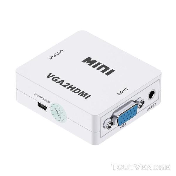 vga à hdmi-white - convertisseur hdmi vers rca av/cvsb l/r,