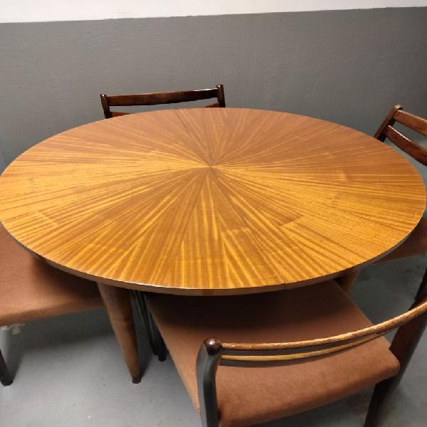 table ronde vintage avec 4 chaises occasion, fréjus (83600)