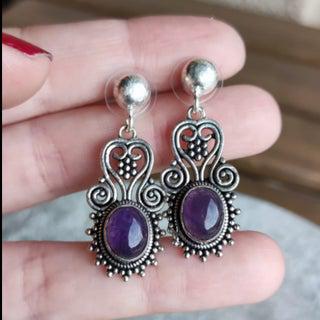 Pendientes largos amatista