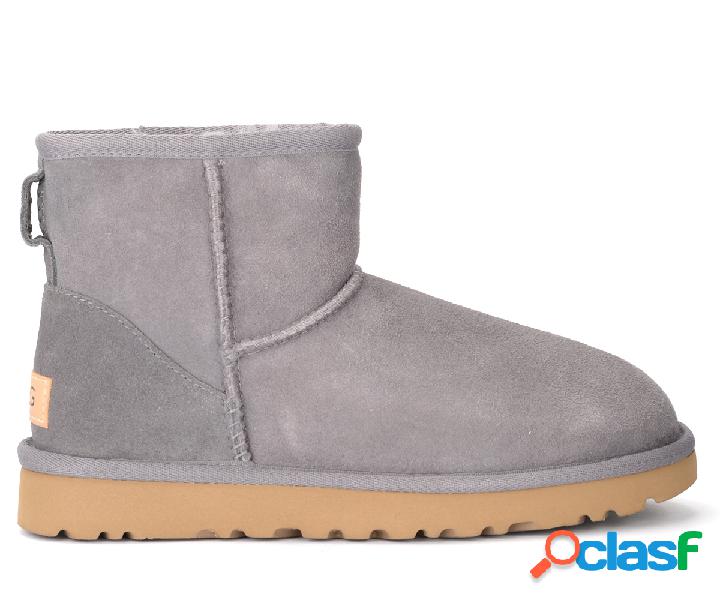 Tronchetto UGG Classic II Mini in montone rovesciato grigio e beige