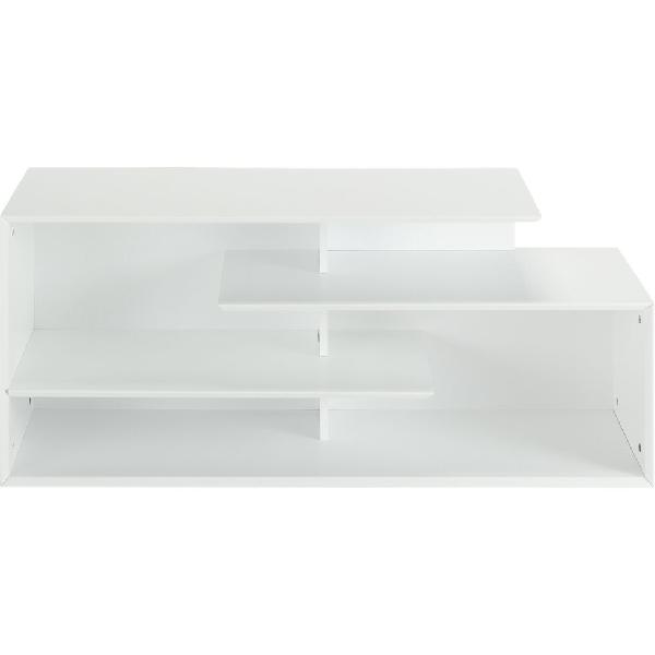 Fabro - meuble tv asymétrique en bois - blanc l120cm