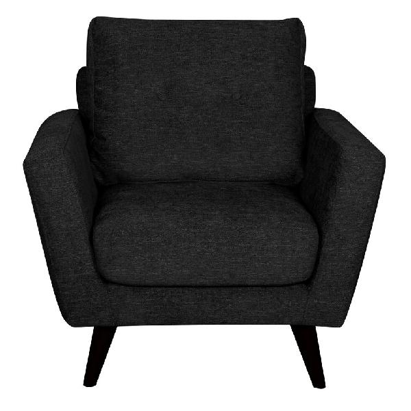 icone - fauteuil en tissu avec piètement noir - gris