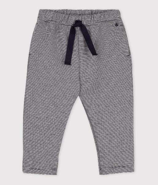 Pantalon bébé rayé en jersey épais