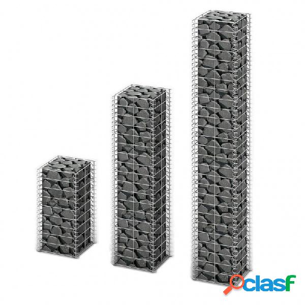 Vidaxl 3 gabions en fil galvanisé