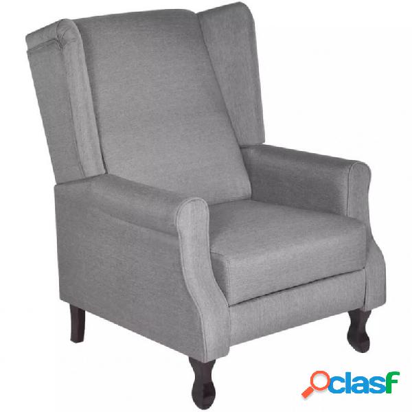 Vidaxl fauteuil gris tissu