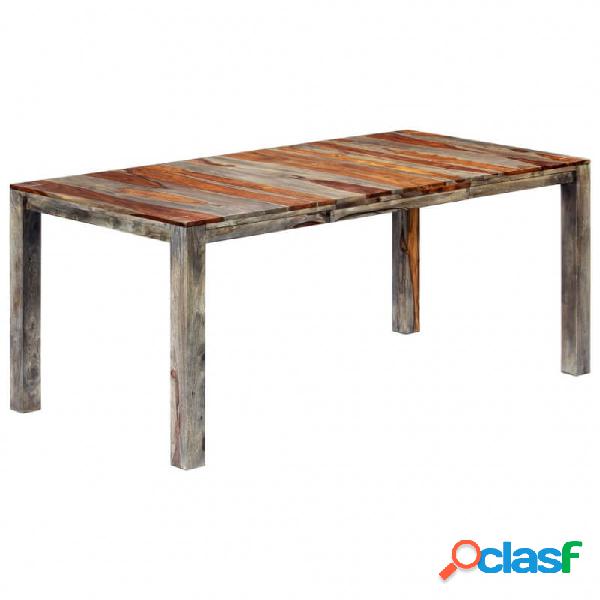 Vidaxl table de salle à manger gris 180x90x76 cm bois de sesham solide