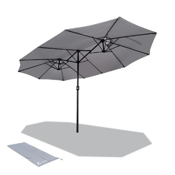 vounot - parasol jardin double aluminium 270 x 460 cm -