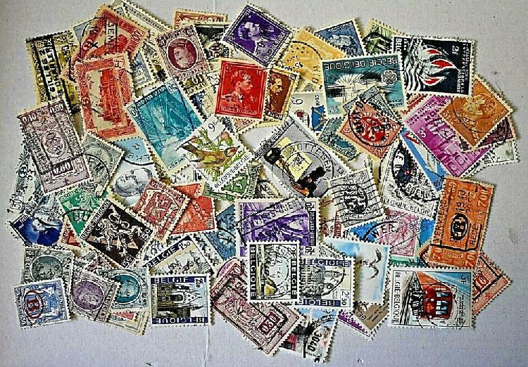 Lot bel2 de 100 timbres de belgique oblitérés tous