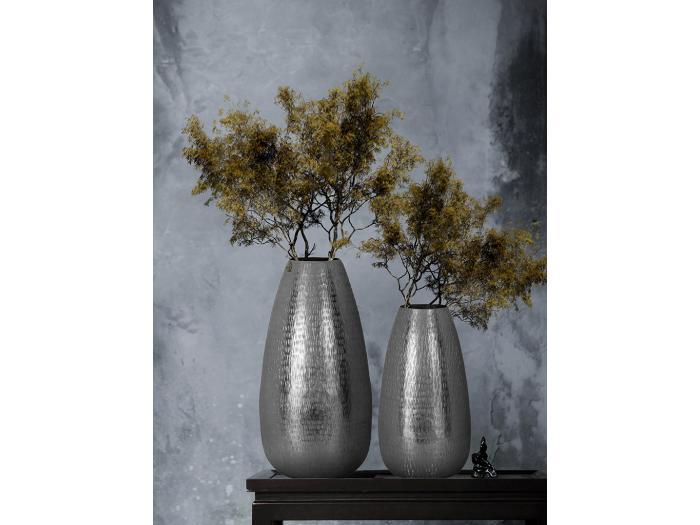 Lot de 2 vases en aluminium - d. 17,5 x h. 31,5 et d. 20,5 x