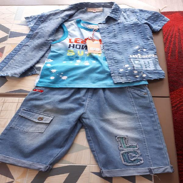 Ensemble chemise+ t shirt ss mancche + bermuda 8 ans