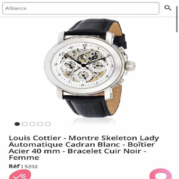 montre femme louis cottier skeleton lady automatique hf3710c